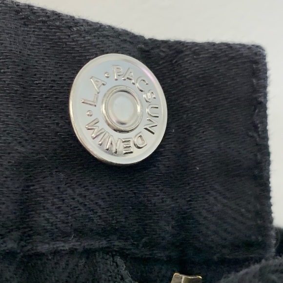 PacSun Black Ripped distressed Cotton Jean Shorts Waist 31 - Picture 5 of 12